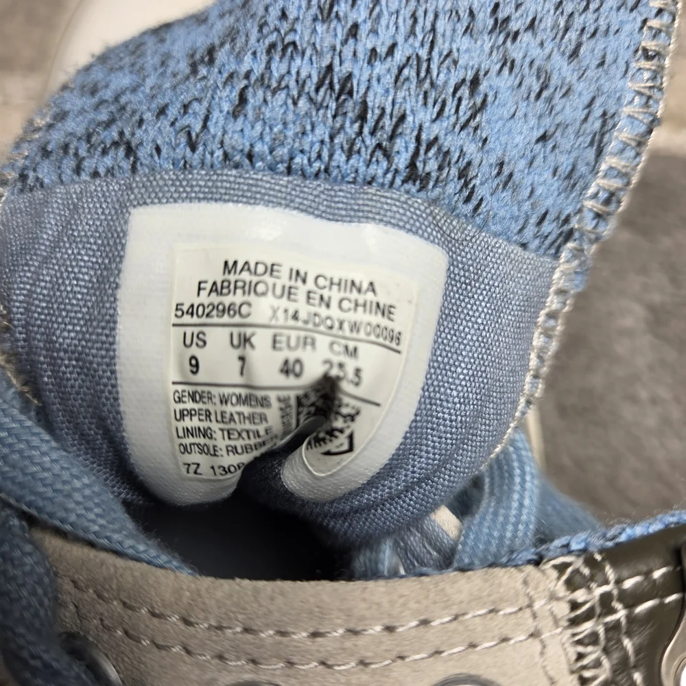 Converse High-Top Sneakers in Light Gray, Black & Light Blue - Picture 6 of 8